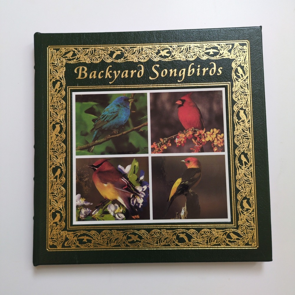 Backyard Songbirds Marcus‎ Schneck Easton Press Leather Gold Coffee Table Book